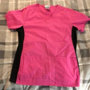 Scrub top (pink and black)